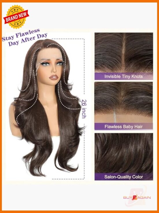 26in HD Lace Front Wig with Body Wave, Glueless & Pre-Plucked, Heat Resistant main image 6